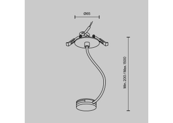 Коннектор питания встраиваемый Maytoni Technical Pendant system Parity TRA130RWC-2B