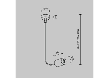 Ввод питания боковой Maytoni Technical TRA154C-SB1-PT