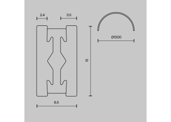 Шинопровод накладной/подвесной Maytoni Technical TRX154-2SR-D1500-PT