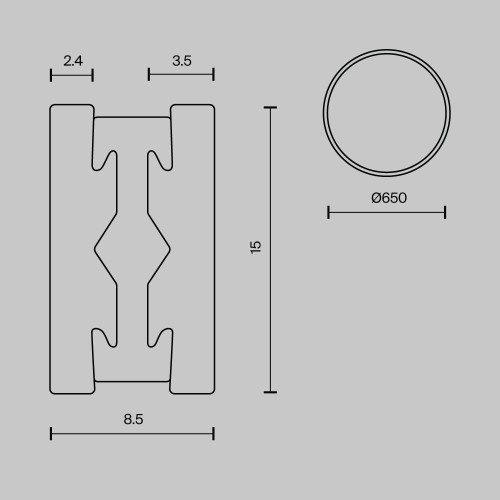 Шинопровод Maytoni Technical Flarity Busbar TRX154-R-D650-B, купить в Минске по самой низкой цене