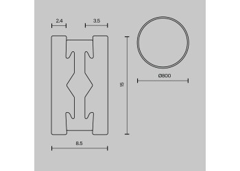 Шинопровод Maytoni Technical Flarity Busbar TRX154-R-D800-B