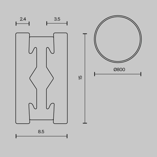 Шинопровод накладной/подвесной Maytoni Technical TRX154-R-D800-PT, купить в Минске по самой низкой цене