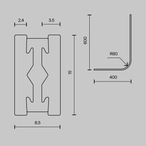 Радиусный коннектор для шинопровода Maytoni Technical TRX154-RC80-PT, купить в Минске по самой низкой цене