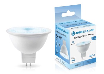 Светодиодная лампа Lens 38° MR16 9W 6400K Ambrella light Bulding 170906