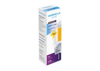 Лампа светодиодная филаментная Ambrella light G4 2,5W 4200K прозрачная 204502