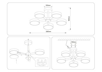 Потолочная светодиодная люстра Ambrella light Comfort LineTech FL4826