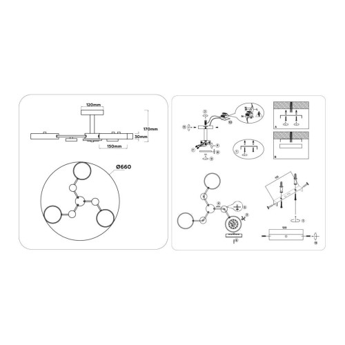 Люстра на штанге Ambrella light COMFORT FL4857, купить в Минске по самой низкой цене
