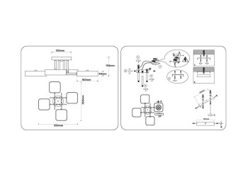 Люстра на штанге Ambrella light COMFORT FL516343