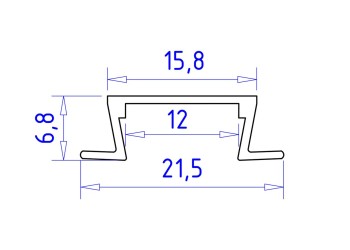 Встраиваемый профиль с рассеивателем Ambrella Illumination GP1001WH