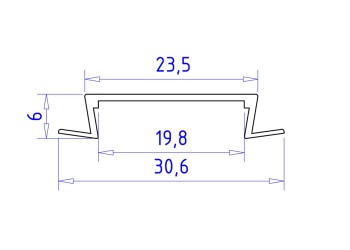 Встраиваемый профиль с рассеивателем Ambrella Illumination GP1100AL