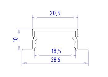 Встраиваемый профиль с рассеивателем Ambrella Illumination GP1200AL