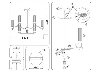 Подвесная люстра Ambrella Light High Light Modern LH55151