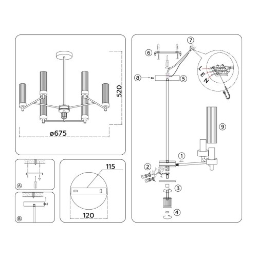 Подвесная люстра Ambrella Light High Light Modern LH55151, купить в Минске по самой низкой цене