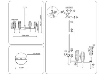 Люстра на штанге Ambrella light High light LH55201