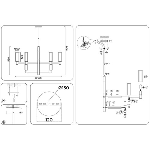 Подвесная люстра Ambrella light High Light LH55505, купить в Минске по самой низкой цене