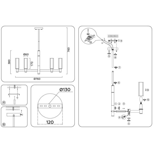 Подвесная люстра Ambrella light High Light LH55513, купить в Минске по самой низкой цене
