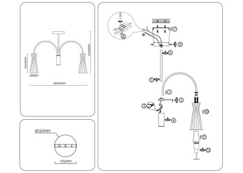 Люстра на штанге Ambrella light High light LH55701