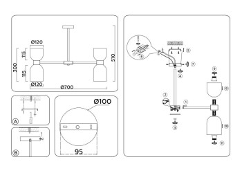 Подвесная люстра Ambrella light High Light LH56083