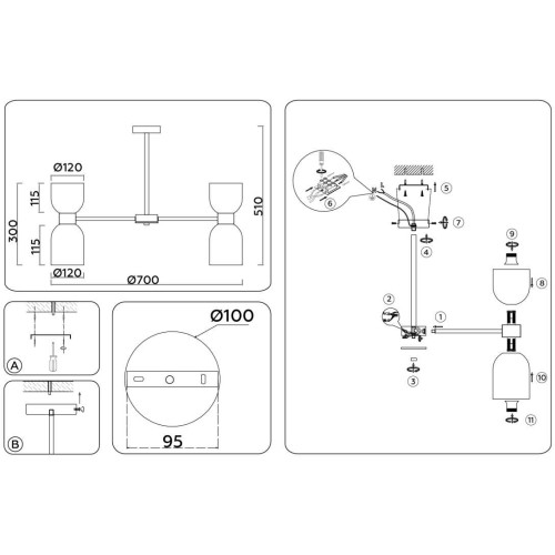 Подвесная люстра Ambrella light High Light LH56083, купить в Минске по самой низкой цене