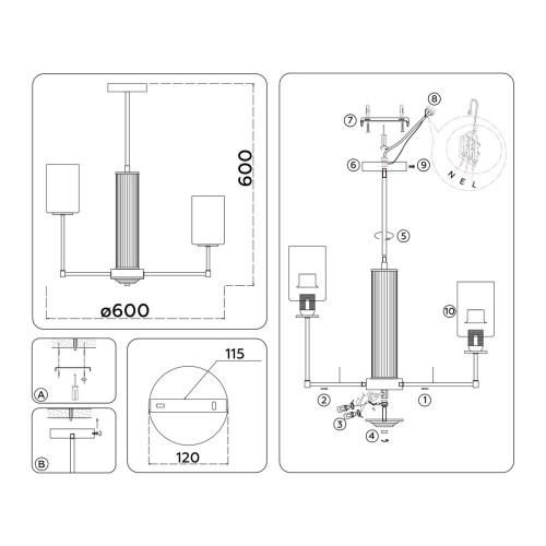 Подвесная люстра Ambrella Light High Light Modern LH56211, купить в Минске по самой низкой цене