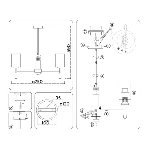 Подвесная люстра Ambrella Light High Light Modern LH56253, купить в Минске по самой низкой цене