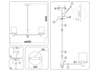 Подвесная люстра Ambrella Light High Light Modern LH57031