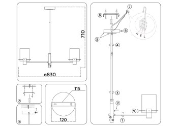 Подвесная люстра Ambrella Light High Light Modern LH57033