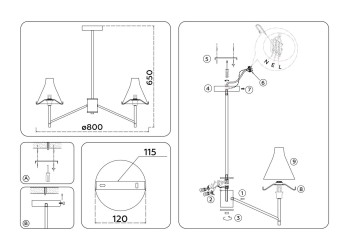 Подвесная люстра Ambrella Light High Light Modern LH57125