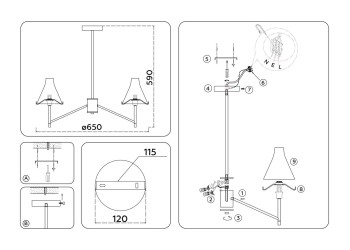 Подвесная люстра Ambrella Light High Light Modern LH57131