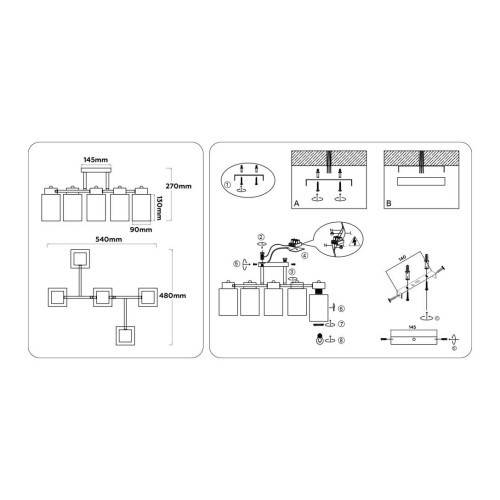 Люстра на штанге Ambrella light TRADITIONAL TR303047, купить в Минске по самой низкой цене