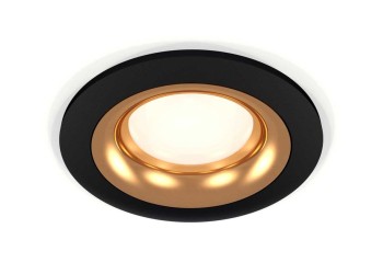 Комплект встраиваемого светильника Ambrella light Techno Spot XC7622005 SBK/PYG черный песок/золото желтое полированное (C7622, N7014)