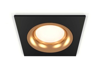 Комплект встраиваемого светильника Ambrella light Techno Spot XC7632005 SBK/PYG черный песок/золото желтое полированное (C7632, N7014)