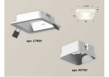 Комплект встраиваемого светильника Ambrella light Techno Spot XC (C7901, N7701) XC7901001