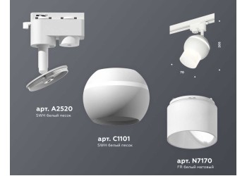 Комплект трекового светильника Ambrella light Track System XT (A2520, C1101, N7170) XT1101072