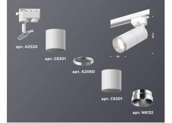 Комплект трекового светильника Ambrella light Track System XT (A2520, C6301, A2060, C6301, N6132) XT6301002