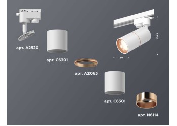 Комплект трекового светильника Ambrella light Track System XT (A2520,C6301,A2063,C6301,N6114) XT6301030
