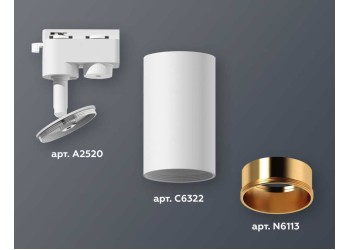 Комплект трекового светильника Ambrella light XT6322023 SWH/PPG белый песок/золото розовое полированное (A2520, C6322, N6113)