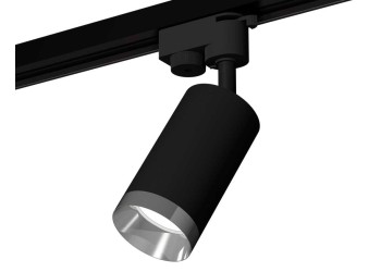 Комплект трекового светильника Ambrella light Track System XT6323062 SBK/PSL черный песок/серебро полированное (A2521, C6323, N6132)