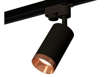 Комплект трекового светильника Ambrella light Track System XT6323065 SBK/PPG черный песок/золото розовое полированное (A2521, C6323, N6135)