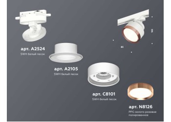 Комплект трекового светильника Ambrella light Track System XT (A2524, A2105, C8101, N8126) XT8101005