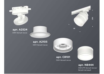 Комплект трекового светильника Ambrella light Track System XT (A2524, A2105, C8101, N8444) XT8101024