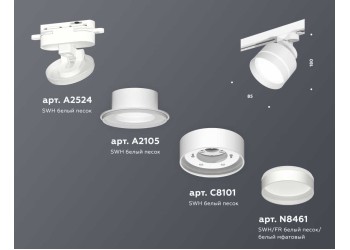Комплект трекового светильника Ambrella light Track System XT (A2524, A2105, C8101, N8461) XT8101025