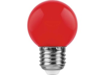 Лампа светодиодная Feron E27 1W красная 25116