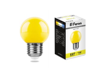 Лампа светодиодная Feron E27 1W желтая LB-37 25879