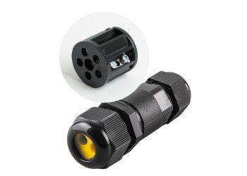 Соединитель-коннектор для проводов LD521, 2-контактный, водонепроницаемый, черный