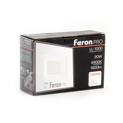 Светодиодный прожектор Feron LL-1000 20W 6400K 41538, купить в Минске по самой низкой цене