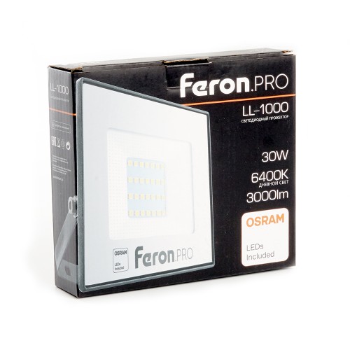 Светодиодный прожектор Feron LL-1000 30W 6400K 41539, купить в Минске по самой низкой цене