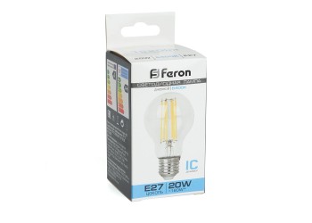 Лампа светодиодная филаментная Feron E27 20W 6400K прозрачная LB-620 48285
