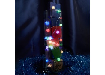 Светодиодная гирлянда Feron Линейная Лед Шарики на батарейках 3*AA разноцветная CL565 48612