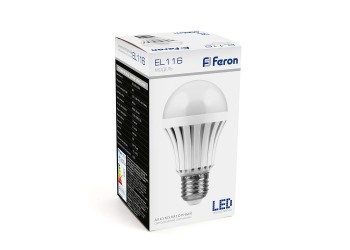 Лампа светодиодная аккумуляторная Feron E27 9W 6500K матовая EL116 48979